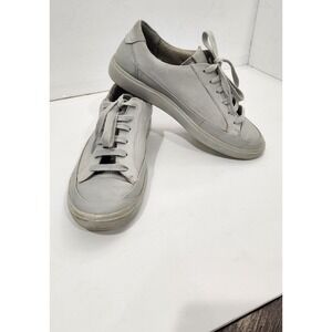 Ecco Womens Soft Sneakers Shoes Casual‎ Grey Leather Lace Up 39 EU / 8-8.5 US